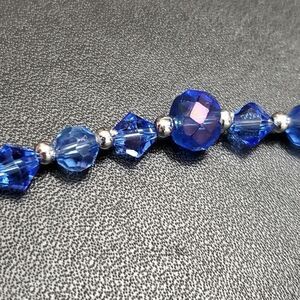 **Sale** Silver tone blue beaded bracelet